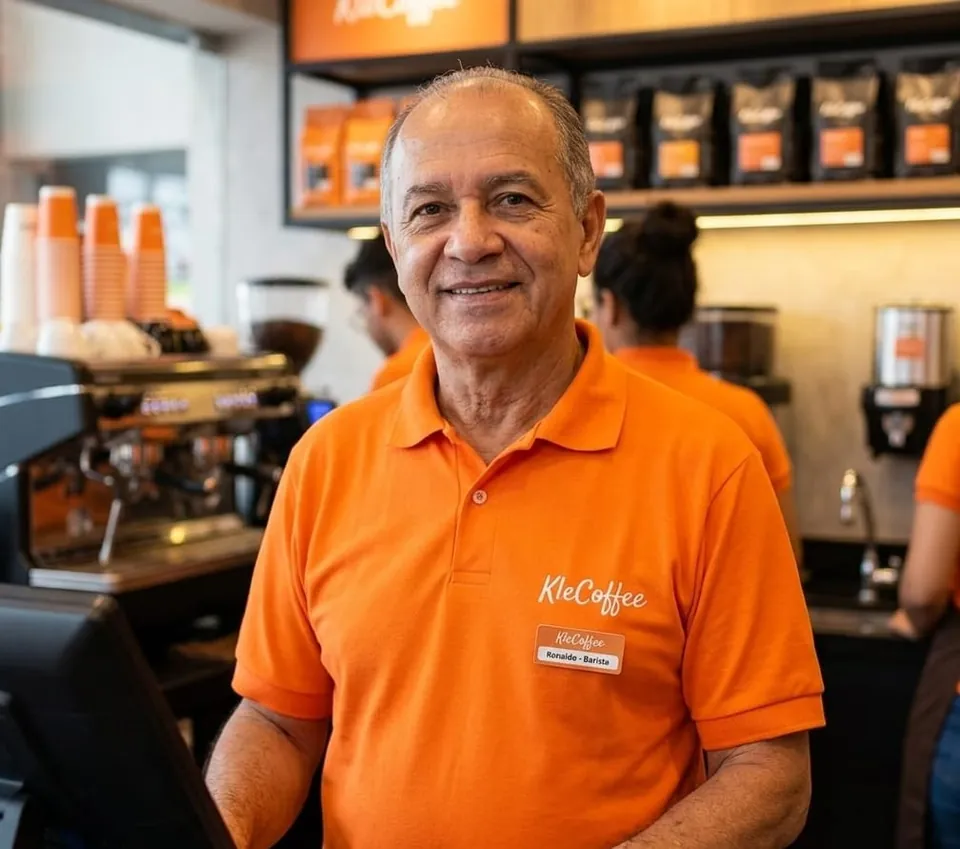 Equipe KleCoffee preparando uma experiência de café acolhedora para empresas e eventos em Recife